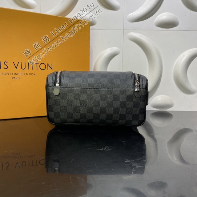 路易威登2022新款化妆袋 N47625 N47628 路易威登黑格化妆包 LV爆款收纳袋  ydh4591